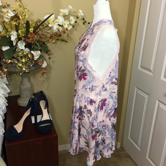 FREE PEOPLE SHE MOVES FLORAL LACE SLIP DRESS/TUNIC, SIZE MEDIUM (NWT) - Picture 5 of 8